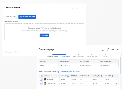 Import an award — AI extraction