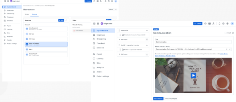 Brightmind LMS course builder